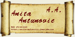 Anita Antunović vizit kartica